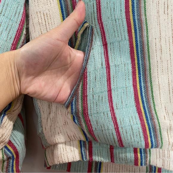 dRA Los Angeles Zip Up Linen Blend Striped Bomber Jacket Multicolor Small - Picture 5 of 10